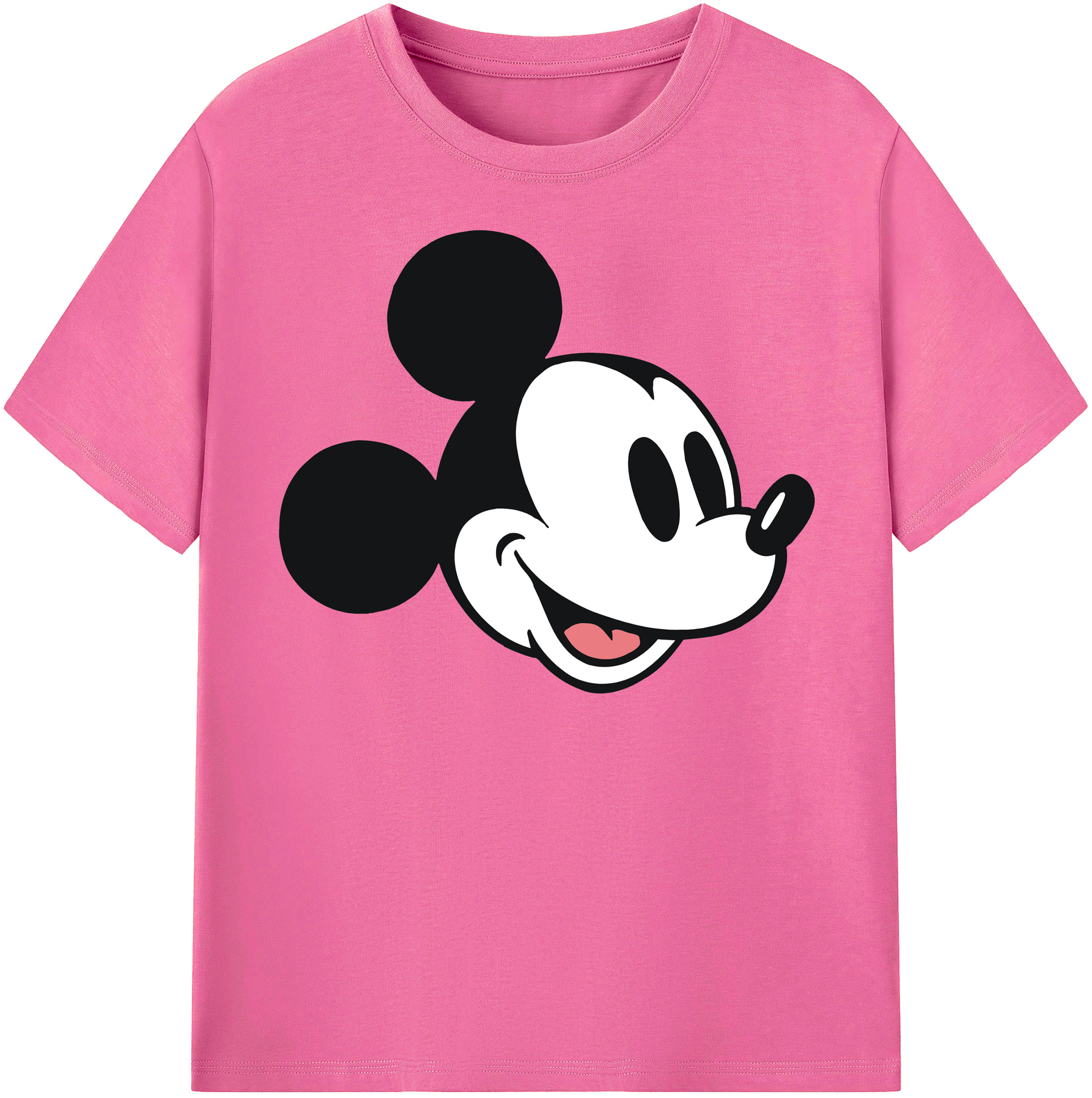（画像用） ミッキーマウス Mickey Mouse レディースカジュアルプリントTシャツ（綿100％）